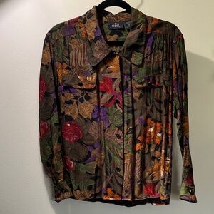 Vintage Women's Floral Blouse - Multicolor